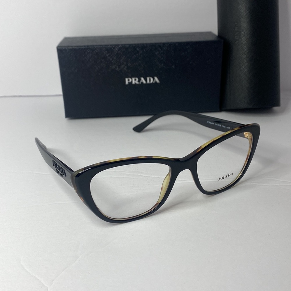 New Prada Sexy Women Black Havana Cat-Eye Eyeglasses - Picture 5 of 13